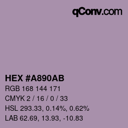 Color code: HEX #A890AB | qconv.com