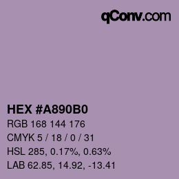 Color code: HEX #A890B0 | qconv.com