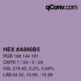 Farbcode: HEX #A890B5 | qconv.com