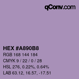 カラーコード: HEX #A890B8 | qconv.com