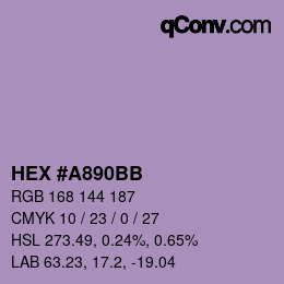 Color code: HEX #A890BB | qconv.com