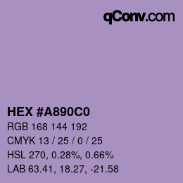 Color code: HEX #A890C0 | qconv.com