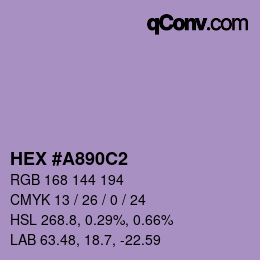 カラーコード: HEX #A890C2 | qconv.com