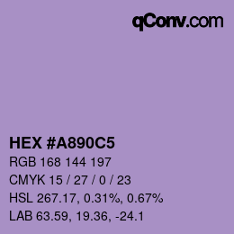 カラーコード: HEX #A890C5 | qconv.com