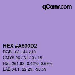 カラーコード: HEX #A890D2 | qconv.com