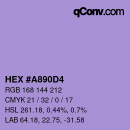 Color code: HEX #A890D4 | qconv.com