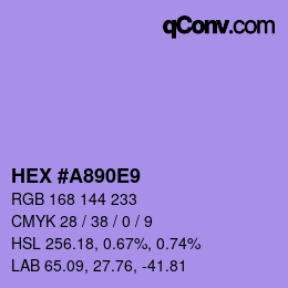 カラーコード: HEX #A890E9 | qconv.com