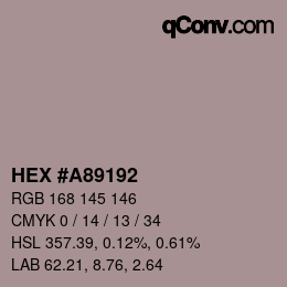 Color code: HEX #A89192 | qconv.com