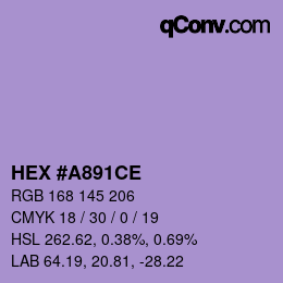 Color code: HEX #A891CE | qconv.com
