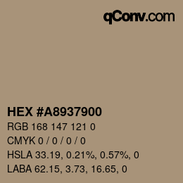 Color code: HEX #A8937900 | qconv.com
