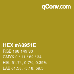 Color code: HEX #A8951E | qconv.com