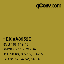 Color code: HEX #A8952E | qconv.com