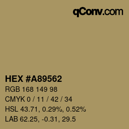 颜色代码: HEX #A89562 | qconv.com