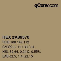 Color code: HEX #A89570 | qconv.com