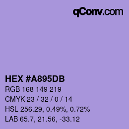 Color code: HEX #A895DB | qconv.com