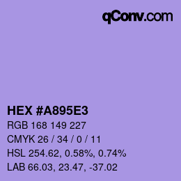 Color code: HEX #A895E3 | qconv.com