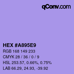 カラーコード: HEX #A895E9 | qconv.com