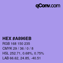Color code: HEX #A896EB | qconv.com