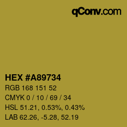 颜色代码: HEX #A89734 | qconv.com