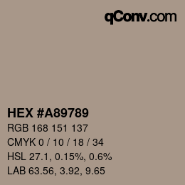 Color code: HEX #A89789 | qconv.com