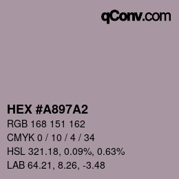 カラーコード: HEX #A897A2 | qconv.com