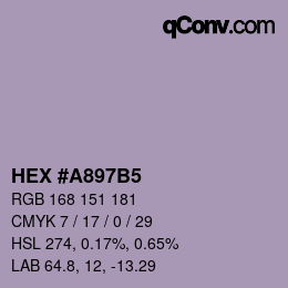 カラーコード: HEX #A897B5 | qconv.com