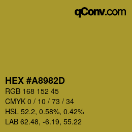 カラーコード: HEX #A8982D | qconv.com
