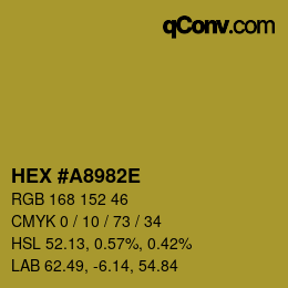 Color code: HEX #A8982E | qconv.com