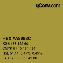 カラーコード: HEX #A8983C | qconv.com