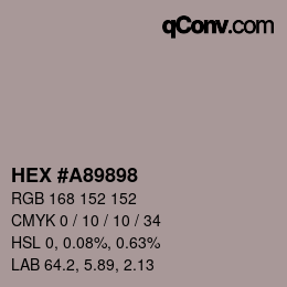 Color code: HEX #A89898 | qconv.com