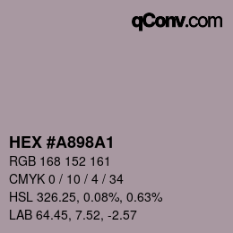 Color code: HEX #A898A1 | qconv.com