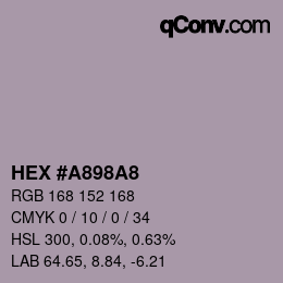 Farbcode: HEX #A898A8 | qconv.com