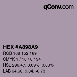 Color code: HEX #A898A9 | qconv.com