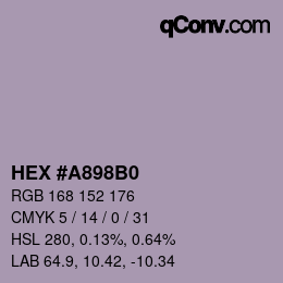 颜色代码: HEX #A898B0 | qconv.com