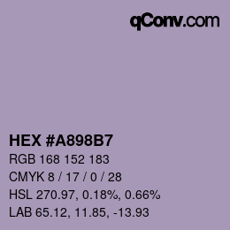 カラーコード: HEX #A898B7 | qconv.com