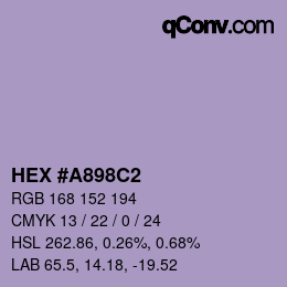 カラーコード: HEX #A898C2 | qconv.com