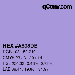 Color code: HEX #A898DB | qconv.com