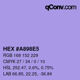 カラーコード: HEX #A898E5 | qconv.com
