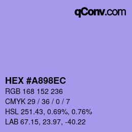 颜色代码: HEX #A898EC | qconv.com
