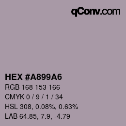 Color code: HEX #A899A6 | qconv.com