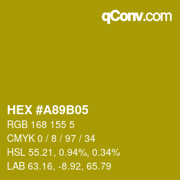 Color code: HEX #A89B05 | qconv.com