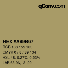 Color code: HEX #A89B67 | qconv.com