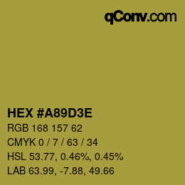 Color code: HEX #A89D3E | qconv.com