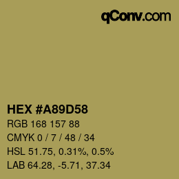 Color code: HEX #A89D58 | qconv.com