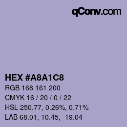 カラーコード: HEX #A8A1C8 | qconv.com