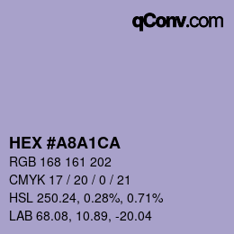 颜色代码: HEX #A8A1CA | qconv.com