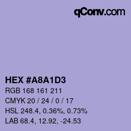 カラーコード: HEX #A8A1D3 | qconv.com