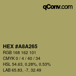 Color code: HEX #A8A265 | qconv.com