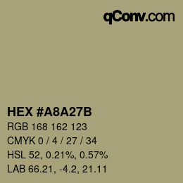 颜色代码: HEX #A8A27B | qconv.com