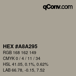 Color code: HEX #A8A295 | qconv.com